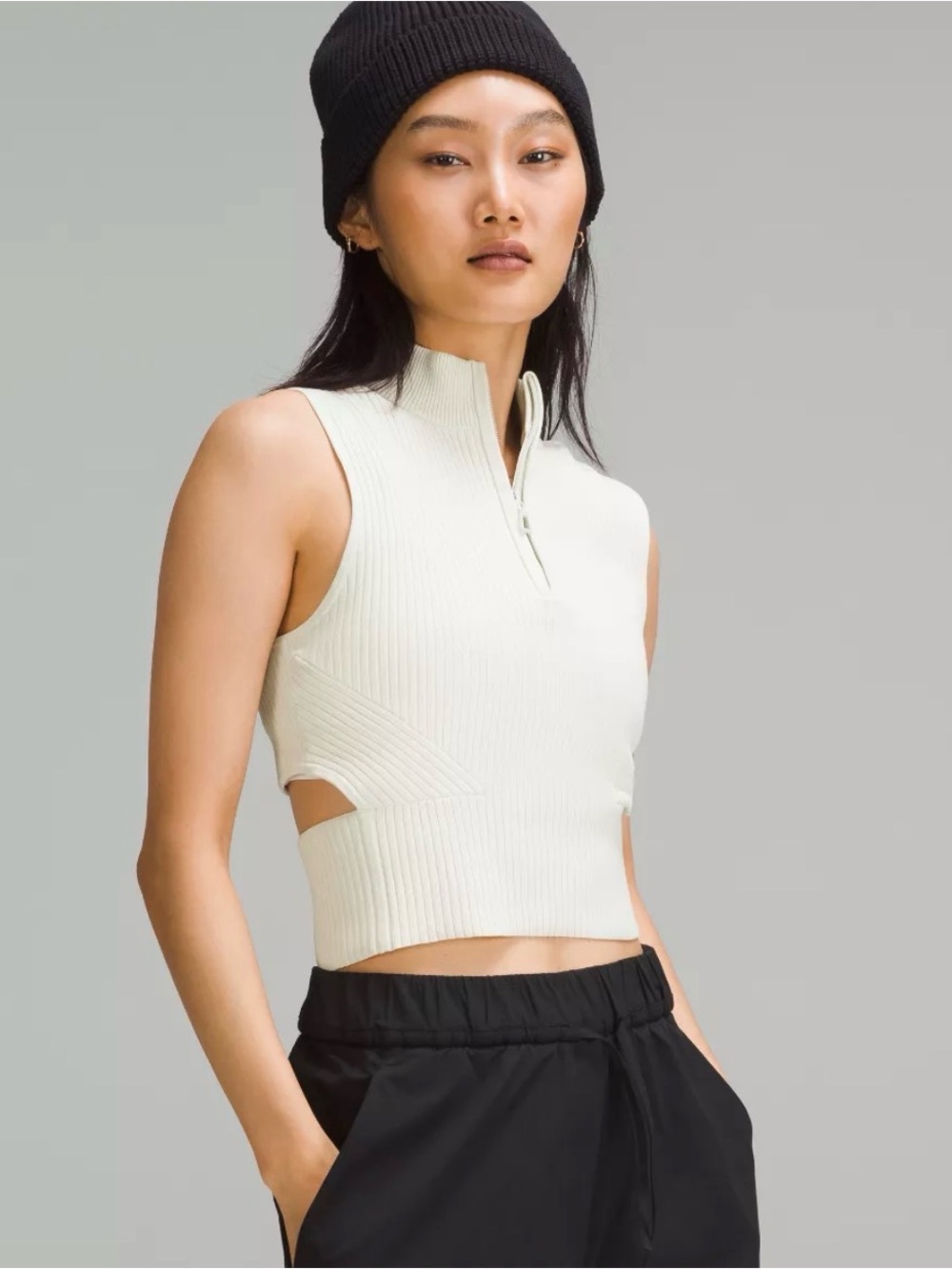 NWOT Lululemon Open back half-zip sleeveless sweater